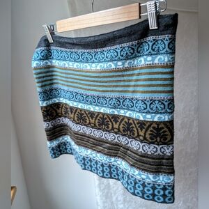 Icelandic Designs Wool Fair Isle Chloe Acrylic Mini Skirt Medium